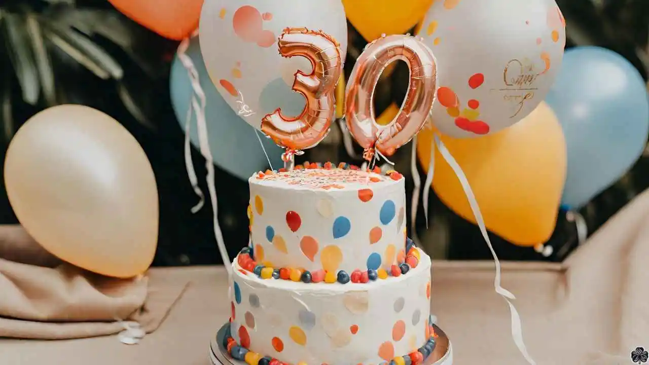 30. Geburtstagstorte mit Luftballons - witzige Sprüche zum Anlass!