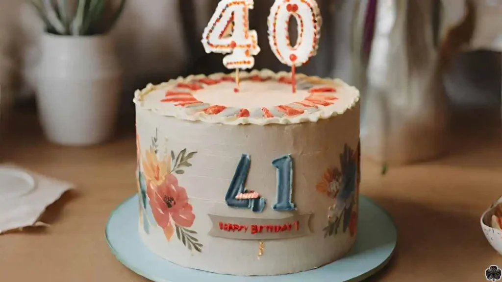 eine Torte zum 40. Geburtstag mit der Zahl vierzig darauf