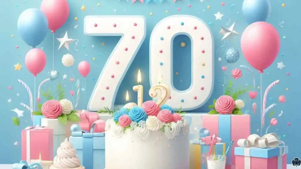 72. Geburtstag Feier Bilder mit Geburtstagskuchen und Nummer 72 mit anderen Geburtstag Dekorationen