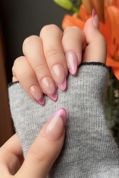 Pinker Ombre-Look mit Glitzer