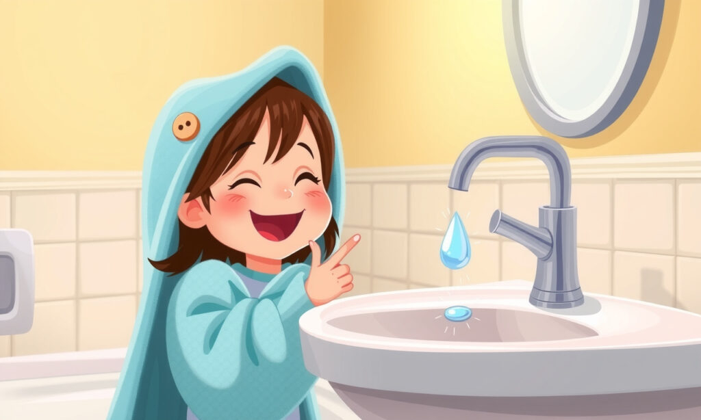 Das Handtuchmonster Hugo und die kitzeligen Wassertropfen