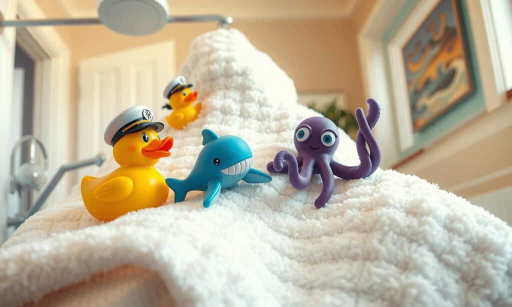 Die Badewannen-Entchen paddeln ins Bett