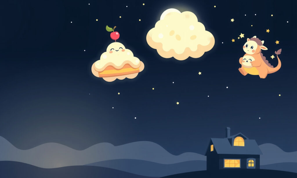 Die kleine Wolke Wuschel sucht ihr Schäfchen zum Zählen
