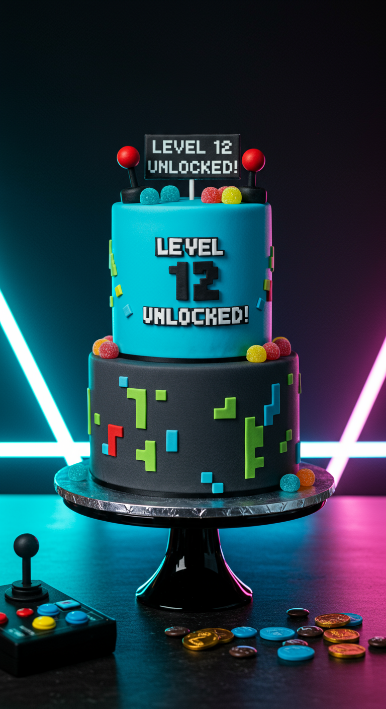 Zweistöckige Gamer-Torte mit