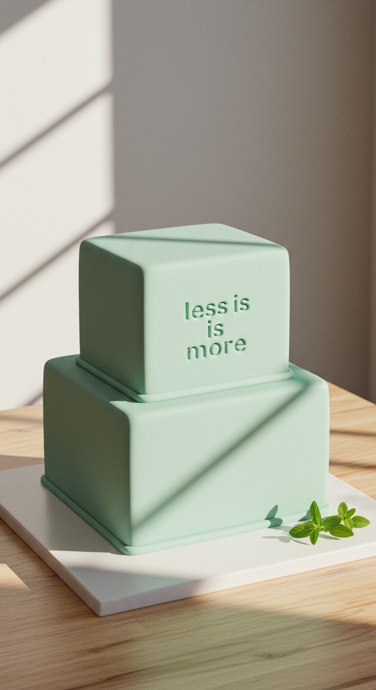 Zweistöckige mintgrüne Torte mit dem eingeprägten Schriftzug
