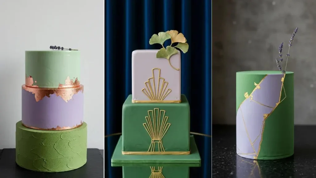 Lavendel-Matcha Hochzeitstorten: Elegante Designs in Grün & Lila für außergewöhnliche Geschmackserlebnisse.