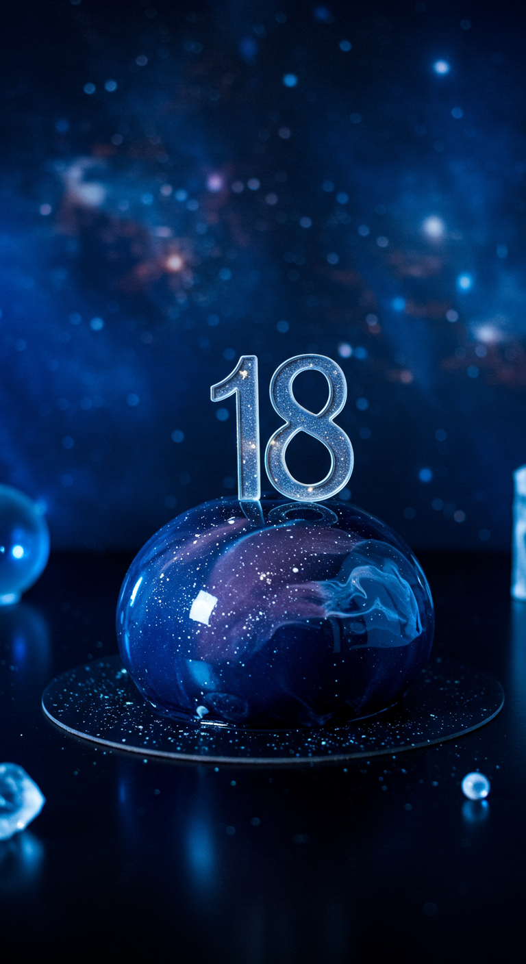 Kleine kugelförmige Galaxie-Torte mit glitzerndem