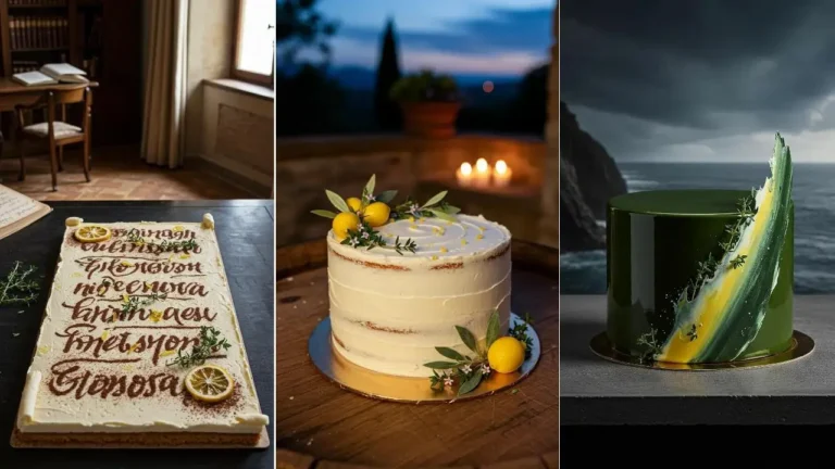 Mediterrane Hochzeitstorten: Mit Olivenöl, Zitrone und Thymian verziert – moderne Raffinesse für Ihre Feier.