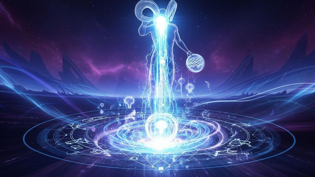 Sternzeichen Wassermann visualisiert geniale Idee am 13. Juni zur Revolutionierung der Welt.